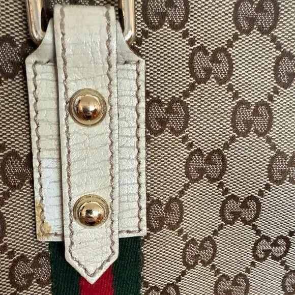 GUCCI GG Canvas Web Jolicoeur Tote includes monogrammed GG Black Dust Bag - Picture 16 of 16